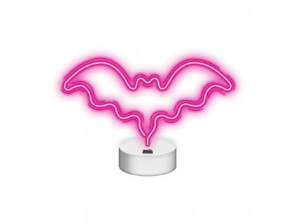 Dekorativní LED neon na stojanu Netopýr růžový (RTV100277)