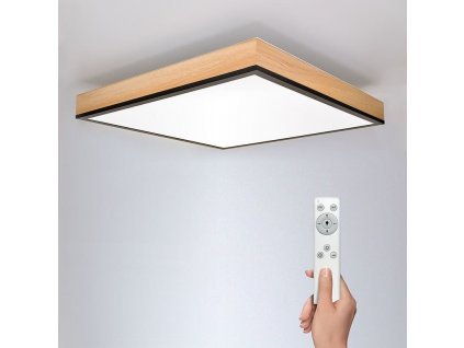 Solight LED stropní osvětlení s dálkovým ovládáním, čtvercové, dekor dřeva, 3000lm, 40W, 45x45cm (WO802)