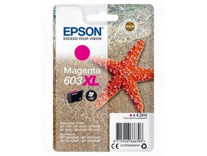 Epson 603XL Magenta, purpurová - originální (C13T03A34010)