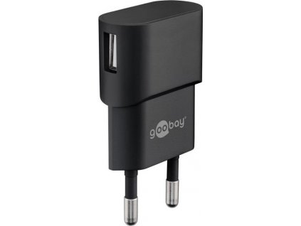 goobay Napájecí a nabíjecí adaptér 230V na USB, max.1A, černý (ppadapter-137)