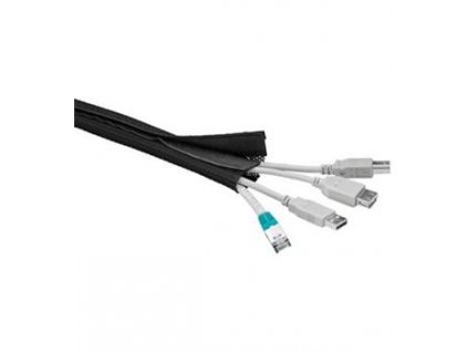 Pás na svazování kabelů, suchý zip, délka 1,8m a šířka 2-4cm, černá barva (zvppasblack)