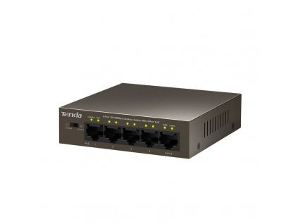 Tenda TEF1105P-4-63W PoE AT switch 4x PoE 802.3af/at, 5x 100Mb/s, PoE celkem 63W, fanless, PoE+ (TEF1105P-4-63W)