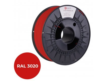 C-TECH PREMIUM LINE, PETG, dopravní červená, RAL3020, 1,75mm, 1kg (3DF-P-PETG1.75-3020)