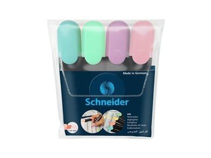 SCHNEIDER Zvýrazňovač "Job Pastel", sada 4 pastelových barev, 1-5 mm (TSCJOBPV4)