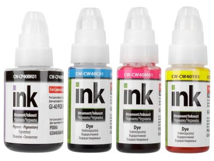 ColorWay alternativní inkoustová náplň pro CANON / GI-40/ GI-46/ GM2040/ G5040/ G604/ 1x135ml 3x70ml Multipack (CW-CP40/CW40SET01)