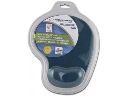 Esperanza ergonomická gelová podložka pod myš, modrá (EA137B)