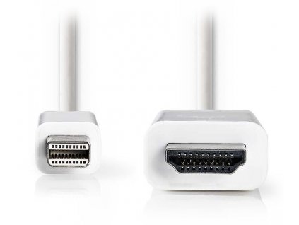 NEDIS kabel mini DisplayPort – HDMI/ mini DisplayPort zástrčka - HDMI zástrčka/ bílý/ 2m (CCGB37600WT20)