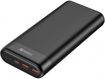 Sandberg Powerbank 20000mAh, USB-C PD 65W + 2x QC3.0, černá (420-62)