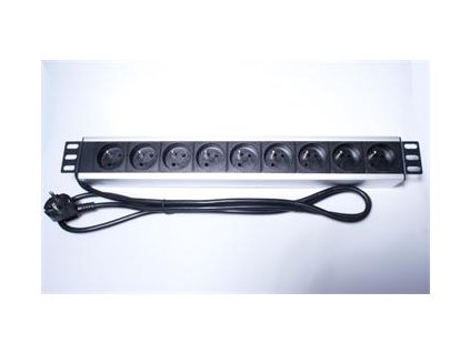 PremiumCord Panel napájecí do 19" racku 1.5U, 9x230V, 2m kabel (PDU-F15G09)