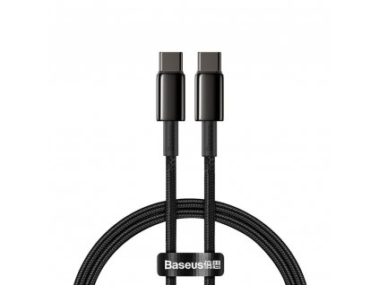 Baseus Tungsten Gold rychlonabíjecí / datový kabel USB-C na USB-C 100W 2m, černá (CATWJ-A01)