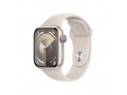 Apple Watch Series 9 41mm Cellular Hvězdně bílý hliník s hvězdně bílým sportovním řemínkem - M/L (MRHP3QC/A)
