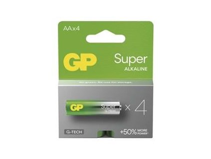 GP baterie Super Alkaline LR6 (AA, tužka) blistr, 4 kusy (1013224200)