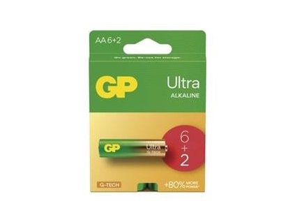 GP alkalická baterie ULTRA AA (LR6) 8pack (1013228100)