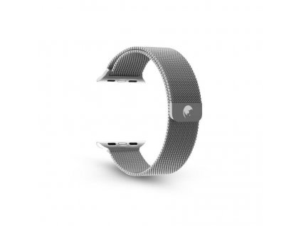 RhinoTech ocelový řemínek milánský tah pro Apple Watch 42 / 44 / 45mm stříbrný (RTACC222)
