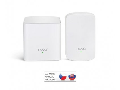 Tenda Nova MW5 (2-pack) WiFi AC1200 Mesh system Dual Band, 2x GLAN/GWAN, další 1x LAN, SMART CZ app (MW5 (2-pack))