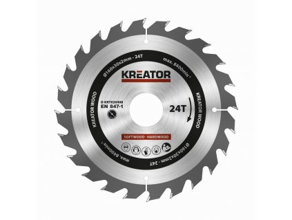 Kreator KRT020408 - Pilový kotouč na dřevo 160mm, 24T (KRT020408)