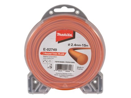 Makita struna nylonová Plus 2,4mm, 15m, oranžová, kulatá (E-02749)