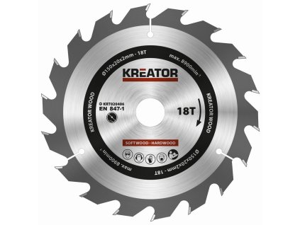 Kreator KRT020406 - Pilový kotouč na dřevo 150mm, 18T (KRT020406)