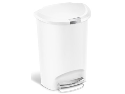 Simplehuman Pedálový odpadkový koš 50 l, půlkulatý, plast, bílý (CW1356)