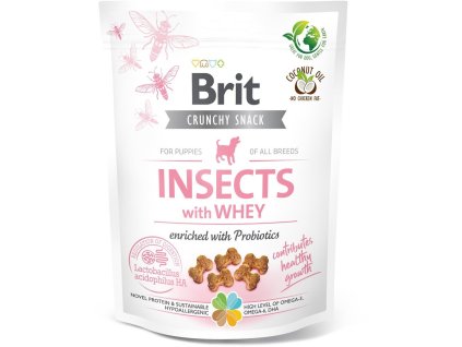 Brit Care Dog Crunchy Cracker. Puppy. Insects with Whey enriched with Probiotics, 200g pamlsky pro štěňata (8595602551514)