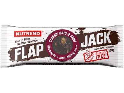 Nutrend Tyčinka Flapjack GLUTEN FREE 100 g, čokoláda + višeň s hořkou čokoládou (VM-044-100-ČVIČ)