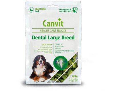 Canvit Snacks Dental Large Breed-Duck 250g pamlsek pro psy (8595602525089)