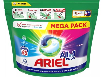 Ariel Gelové kapsle na praní Color, 63 ks (8001090727541)