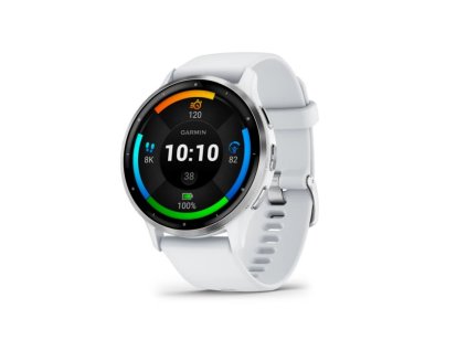 Garmin Venu 3, Silver/ White, silikonový řemínek (010-02784-00)