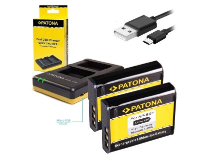 PATONA nabíječka Foto Dual Quick Sony NP-BG1 + 2x baterie 960mAh USB (PT1940B)