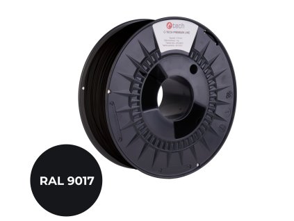 Tisková struna (filament) C-TECH PREMIUM LINE, ASA, dopravní černá, RAL9017, 1,75mm, 1kg (3DF-P-ASA1.75-9017)