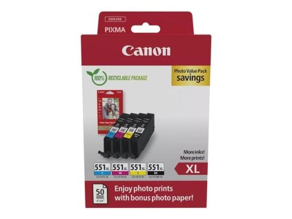 Canon CLI-551 XL C/ M/ Y/ BK Photo Value Pack (6443B008)