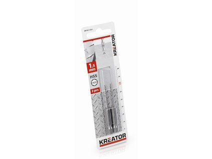 Kreator KRT011301 - 2 ks HSS Vrtáků do kovu HEX 1.5 x 61 mm (KRT011301)