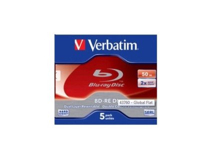 BD-RE VERBATIM DL Blu-Ray,Jewel,2x,50GB,(5-pack) (43760)