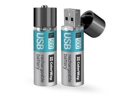 ColorWay nabíjecí baterie AA USB 1200mAh 2ks (CW-UBAA-02)