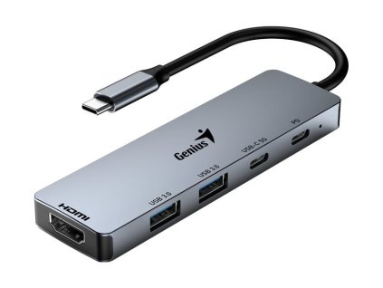 GENIUS hub UH-500/ USB-C na HDMI/ 2x USB3.0/ USB-C/ 100W PD/ šedý (31240003400)