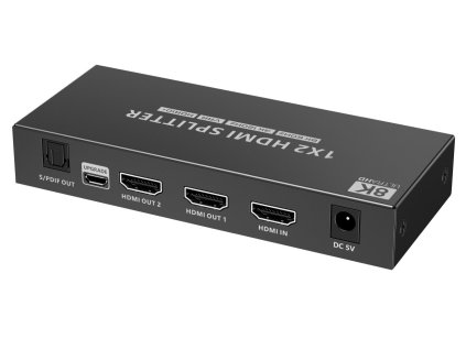 PremiumCord HDMI 2.1 splitter 1-2 porty, 8K@60hz, 4K@120Hz, 1080p, HDR+ (khsplit2m)