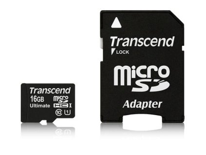 Transcend microSDHC 16GB UHS-I 600x Ultimate + adaptér (TS16GUSDHC10U1)