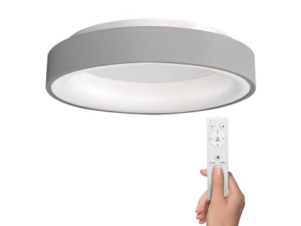 Solight LED stropní světlo kulaté Treviso, 48W, 2880lm, stmívatelné, dálkové ovládání, šedá (WO768-G)