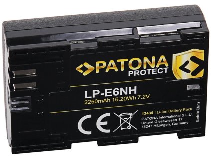 PATONA baterie pro foto Canon LP-E6NH 2250mAh Li-Ion Protect EOS R5/R6 (PT13435)
