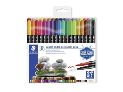 STAEDTLER Permanentní popisovače "Twin-tip", 36 barev, 0,4/2,0 mm, oboustranné 3187 TB36 (TS3187TB36)