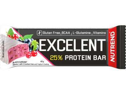 Nutrend EXCELENT protein bar 40 g, černý rybíz s brusinkami (VM-025-40-ČRB)
