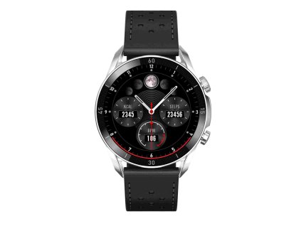 Garett Smartwatch V10 Silver-black leather (V10_SVR_BLK_LTR)