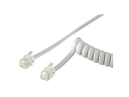 Kabel telefonní kroucený, 2xRJ10 4p4c, 2m, bílý (TCK-02-WH)