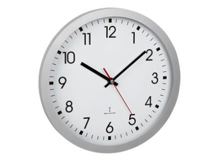 TFA analogové nástěnné hodiny řízené rádiovým DCF signálem 60.3522.02 - stříbrné (TFA60.3522.02)