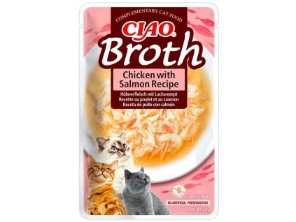 Churu Cat CIAO Broth Chicken with Salmon Recipe 40g (4262365738288)