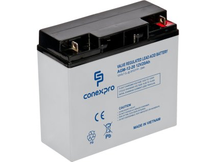 Conexpro baterie AGM 12V, 20Ah, životnost 5 let, T3 (AGM-12-20)