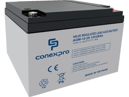Conexpro baterie AGM 12V, 28Ah, životnost 5 let, M5 (AGM-12-28)