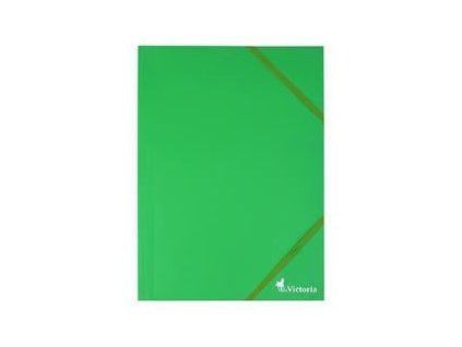 VICTORIA Desky s gumičkou, zelené, PP, 15 mm, A4 (IRVG03)