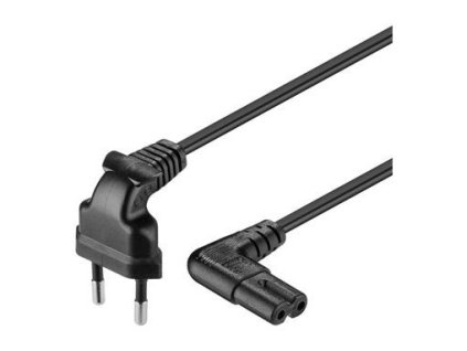 Kabel síťový 230V k magnetofonu se zahnutými konektory 2m (kpspm2-90)