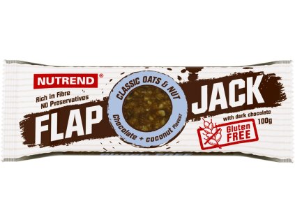 Nutrend Tyčinka Flapjack GLUTEN FREE 100 g, čokoláda + kokos s hořkou čokoládou (VM-044-100-ČKOČ)